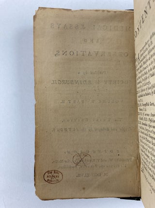 MEDICAL ESSAYS AND OBSERVATIONS PUBLISHED BY A SOCIETY IN EDINBURGH (VOLUME FIVE PART TWO ONLY)