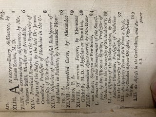 MEDICAL ESSAYS AND OBSERVATIONS PUBLISHED BY A SOCIETY IN EDINBURGH (VOLUME FIVE PART TWO ONLY)