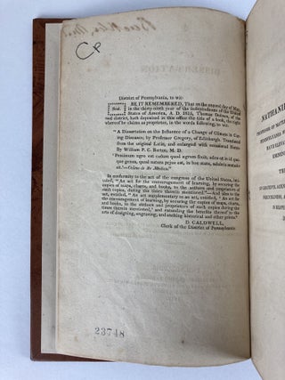 A DISSERTATION ON THE INFLUENCE OF A CHANGE OF CLIMATE IN CURING DISEASES; TRANSLATED FROM THE ORIGINAL LATIN AND ENLARGED WITH OCCASIONAL NOTES