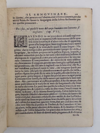DISCORSI DI PIETRO PAOLO MAGNI PIACENTINO SOPRA IL MODO DI SANGUINARE ATTACAR LE SANGUISUGHE, ET LE VENTOSE FAR LE FREGAGIONI, ET VESSICATORII A CORPI HUMANI [SPEECHES OF PIETRO PAOLO MAGNI, OF PIACENZA, ON THE METHODS OF BLEEDING, ATTACH LEECHES AND CUPS, PERFORMING MASSAGE AND BLISTERING TO THE HUMAN BODY]