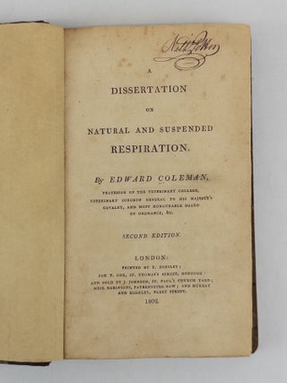 A DISSERTATION ON NATURAL AND SUSPENDED RESPIRATION