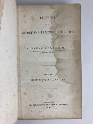 LECTURES ON THE THEORY AND PRACTICE OF SURGERY