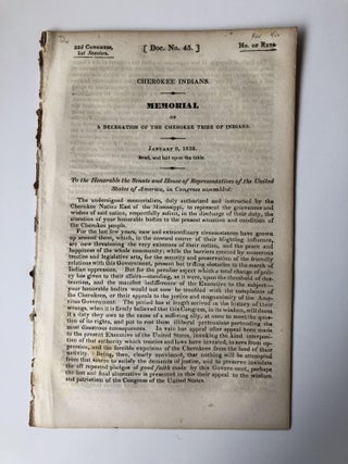 1355527 MEMORIAL OF A DELEGATION OF THE CHEROKEE TRIBE OF INDIANS