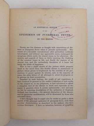 ESSAYS ON THE PUERPERAL FEVER AND OTHER DISEASES PECULIAR TO WOMEN [With Signed CDV]