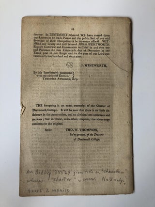 THE CHARTER OF DARTMOUTH COLLEGE
