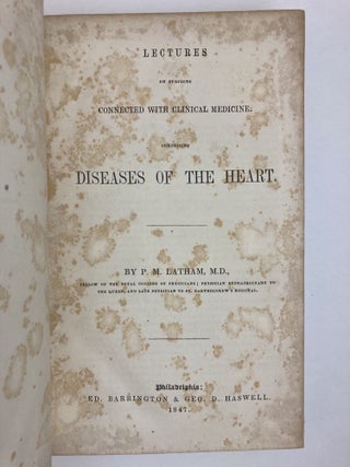 LECTURES ON SUBJECTS CONNECTED WITH CLINICAL MEDICINE: COMPRISING DISEASES OF THE HEART