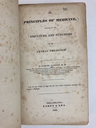 THE PRINCIPLES OF MEDICINE, FOUNDED ON THE STRUCTURE AND FUNCTIONS OF THE ANIMAL ORGANISM