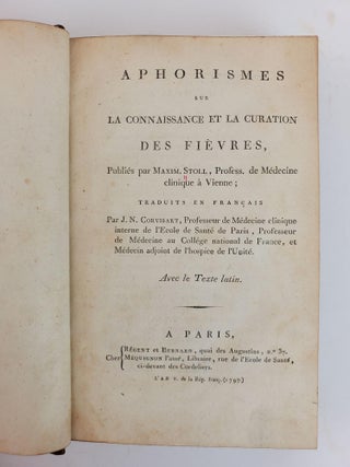 APHORISMES SUR LA CONAISSANCE ET LA CURATION DES FIEVRES, AVEC LE TEXTE LATIN.