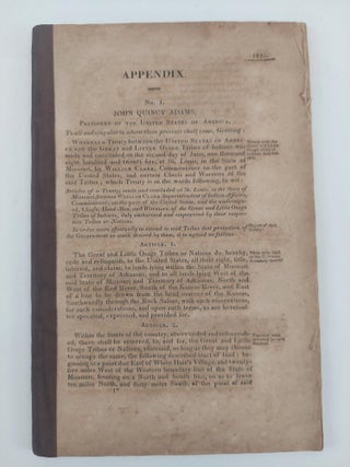 1357053 APPENDIX TO "ACTS PASSED AT THE FIRST SESSION OF THE NINETEENTH CONGRESS OF THE UNITED...