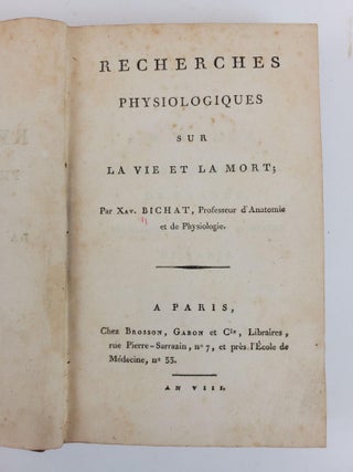 RECHERCHES PHYSIOLOGIQUES SUR LA VIE ET LA MORT