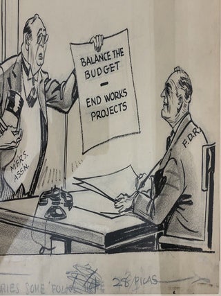 1930's POLITICAL CARTOON ARTIST UNKNOWN