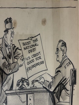 1930's POLITICAL CARTOON ARTIST UNKNOWN