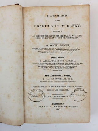THE FIRST LINES OF THE PRACTICE OF SURGERY: DESIGNED AS AN INTRODUCTION FOR STUDENTS, AND A CONCISE BOOK OF REFERENCE FOR PRACTITIONERS