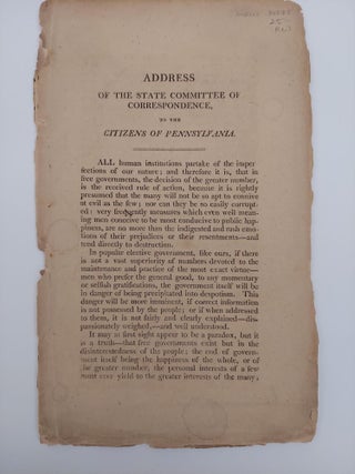 4 1800s PAMPHLETS FROM PENNSYLVANIA