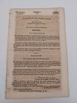 7 1800S DOCUMENTS FROM THE COMMITTEE ON PUBLIC LANDS