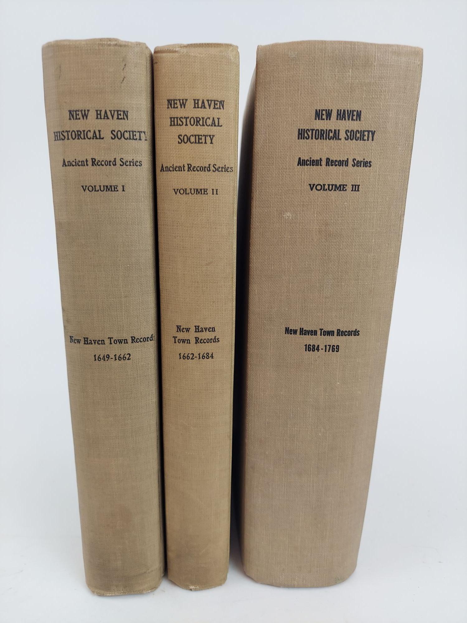 1358674 NEW HAVEN COLONY HISTORICAL SOCIETY: ANCIENT TOWN RECORDS VOLUMES I-III [3 VOLUMES]