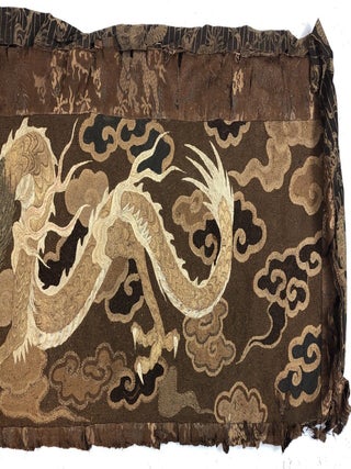 19th CENTURY JAPANESE SILK FABRIC TAPESTRY TWO DRAGONS