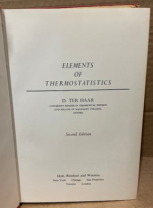 Elements of Thermostatistics