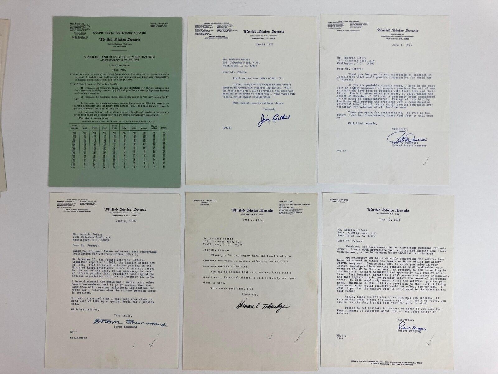 Signned Letters 18 Signed Letters from US Senators and Congressmen