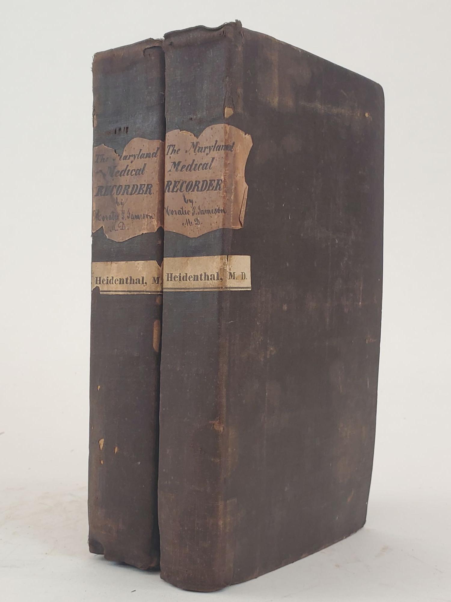 1359652 THE MARYLAND MEDICAL RECORDER. Horatio G. Jameson.
