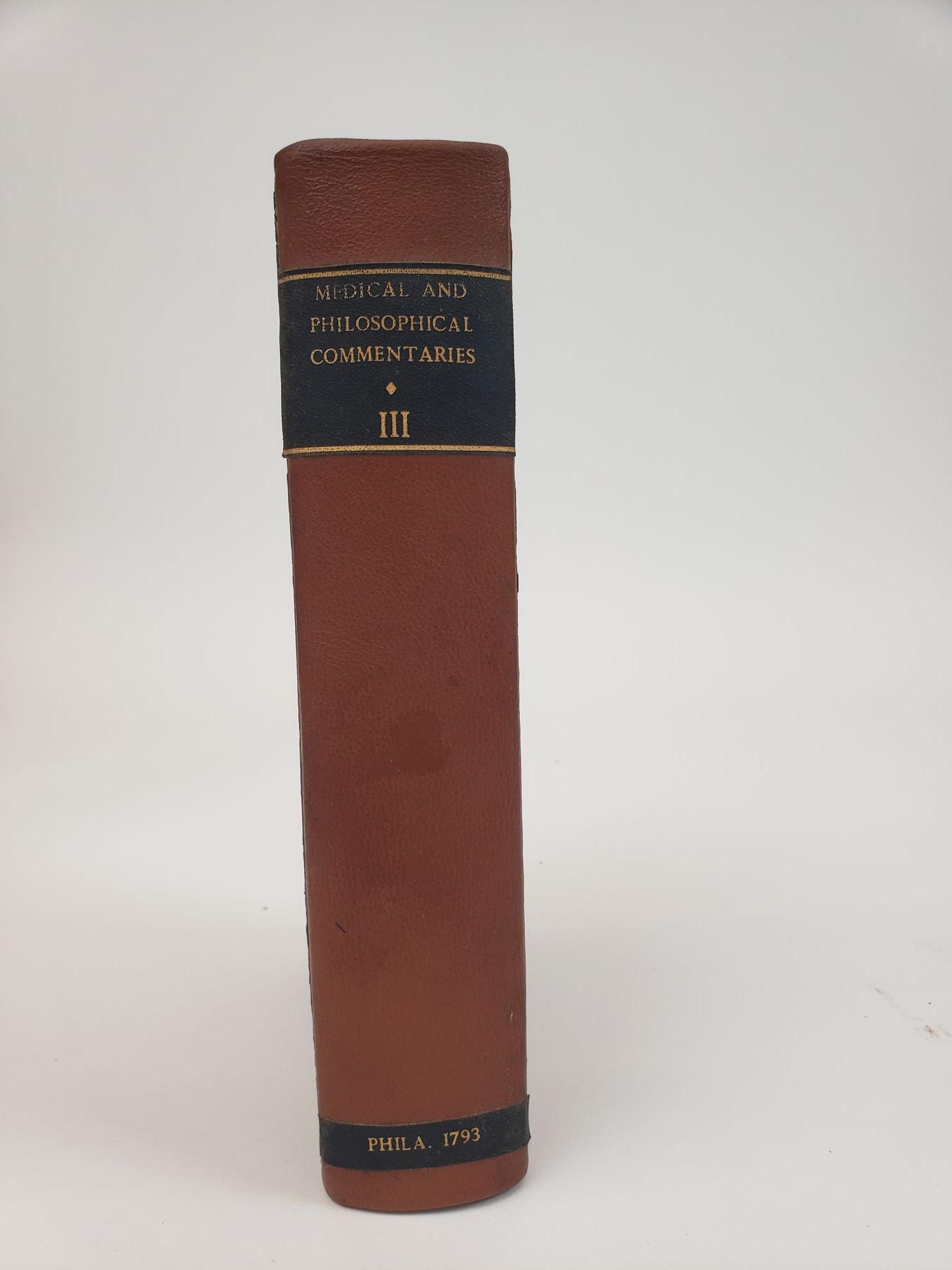 1359735 MEDICAL AND PHILOSOPHICAL COMMENTARIES [VOLUME THREE ONLY]. A Society of Physicians in Edinburgh.