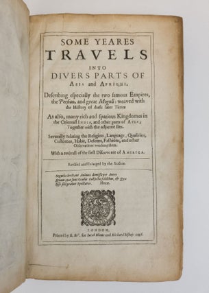 SOME YEARES TRAVELS INTO DIVERS PARTS OF ASIA AND AFRIQUE