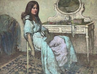 1360159 Young Woman in Blue and Purple at Vanity. Ruskin Williams