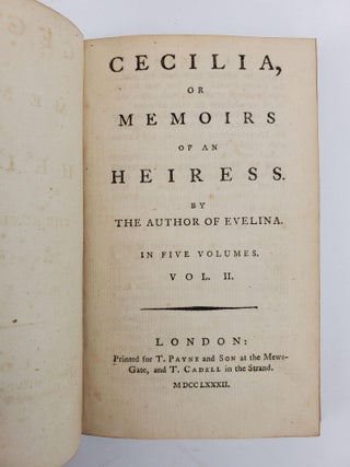 CECILIA, OR MEMOIRS OF AN HEIRESS