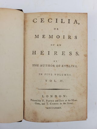 CECILIA, OR MEMOIRS OF AN HEIRESS