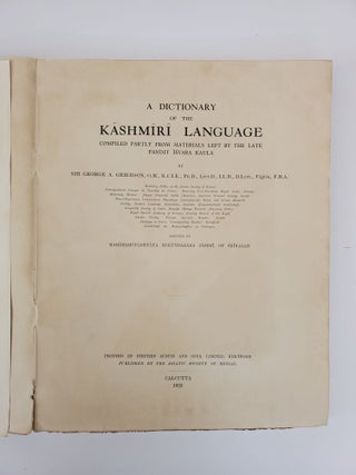 A DICTIONARY OF THE KASHMIRI LANGUAGE [FOUR VOLUMES]