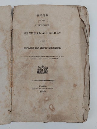 ACTS OF THE FIFTY-FIRST GENERAL ASSEMBLY OF THE STATE OF NEW-JERSEY, AT A SESSION BEGUN AT TRENTON, ON THE TWENTY-FOURTH DAY OF OCTOBER, ONE THOUSAND EIGHT HUNDRED AND TWENTY-SIX