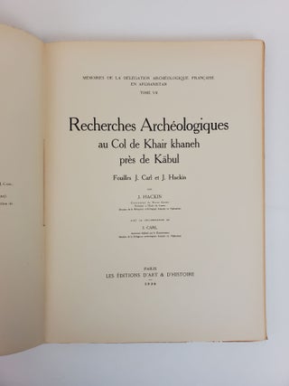 RECHERCHES ARCHEOLOGIQUES AU COL DE KHAIR KHANEH PRES DE KABUL