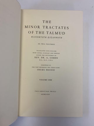 THE MINOR TRACTATES OF THE TALMUD IN TWO VOLUMES [TWO VOLUMES]