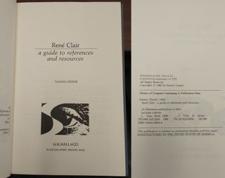 RENÉ CLAIR : A GUIDE TO REFERENCES AND RESOURCES (A REFERENCE PUBLICATION IN FILM)