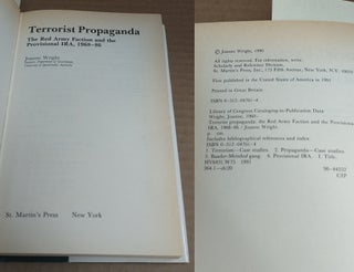 TERRORIST PROPAGANDA : THE RED ARMY FACTION AND THE PROVISIONAL IRA, 1968-86