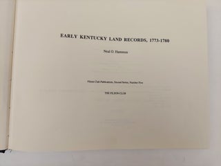 EARLY KENTUCKY LAND RECORDS 1773-1780