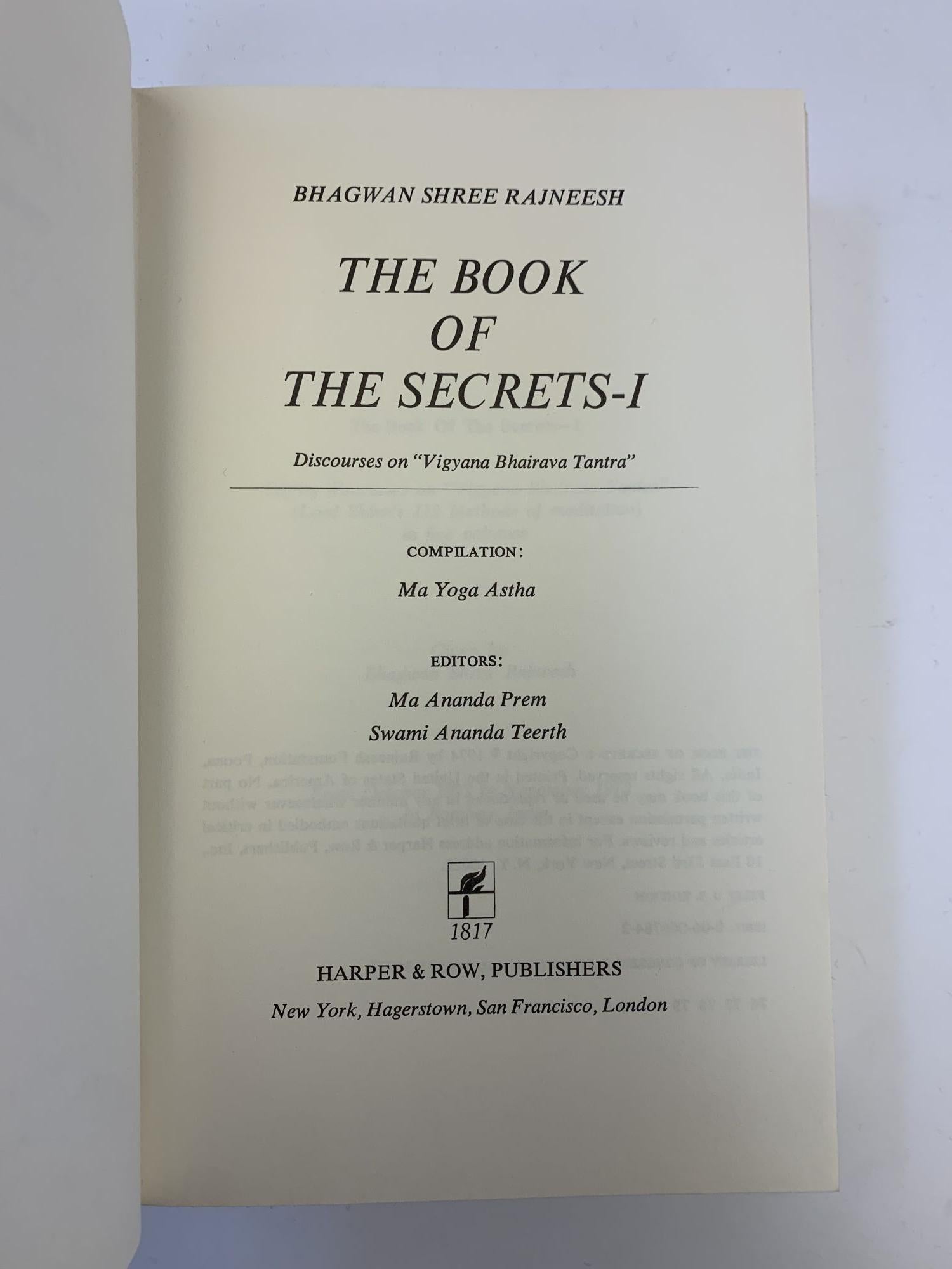 THE BOOK OF SECRETS THREE VOLUMES | Bhagwan Shree Rajneesh | First ...