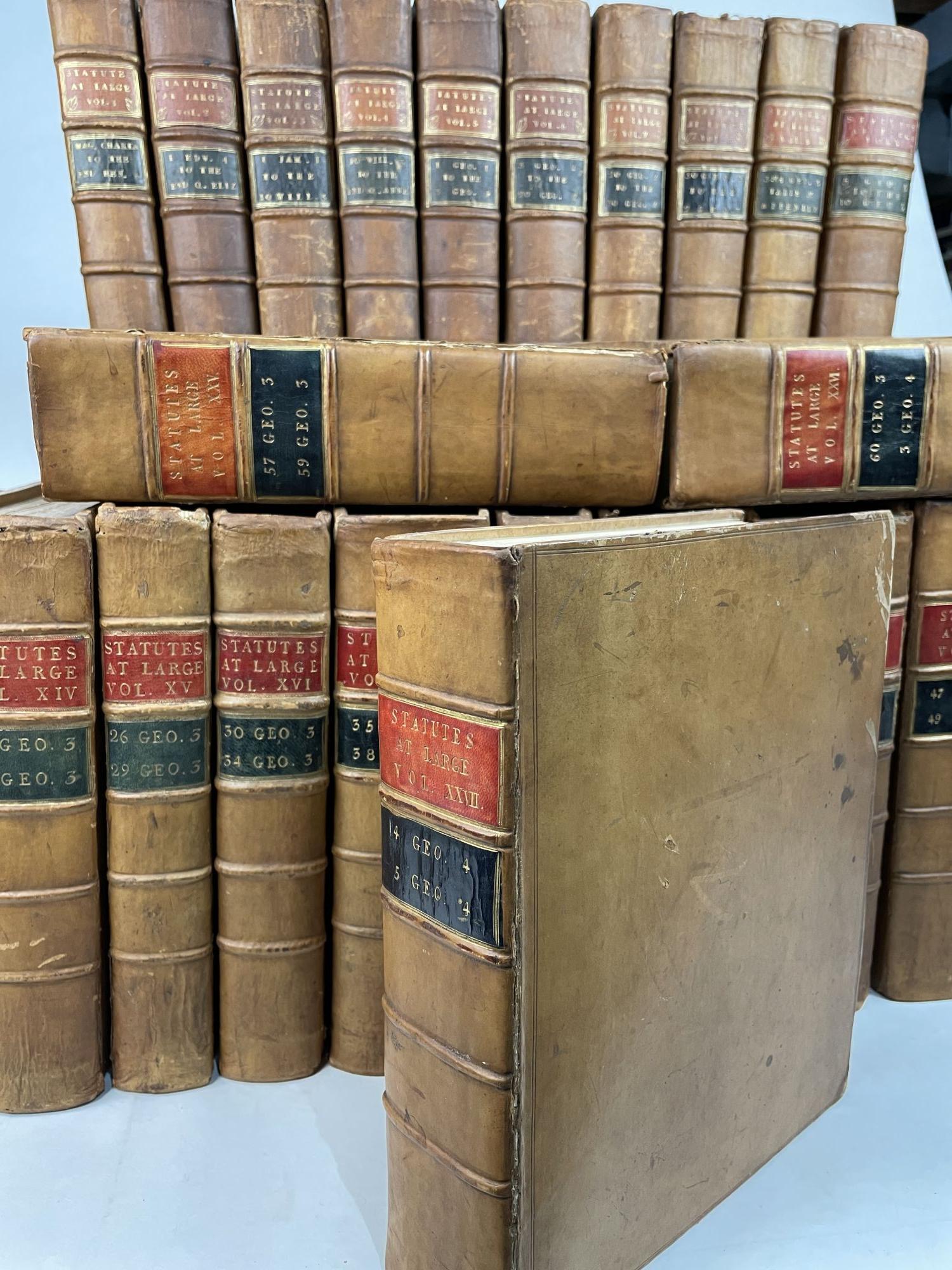 RUFFHEAD'S STATUTES AT LARGE 18 Volumes, Privately bound with THE ...