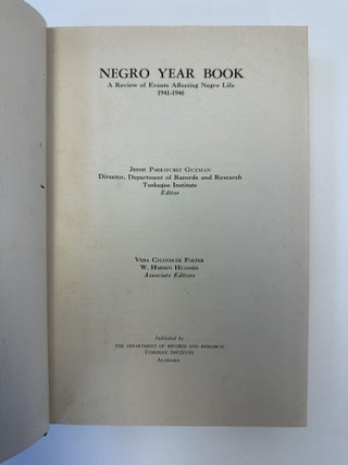 NEGRO YEAR BOOK: A REVIEW OF EVENTS AFFECTING NEGRO LIFE 1941-1946