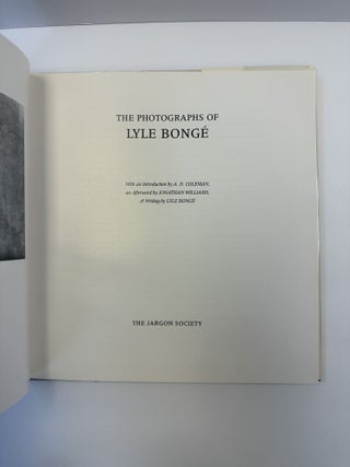 THE PHOTOGRAPHS OF LYLE BONGE [SIGNED]