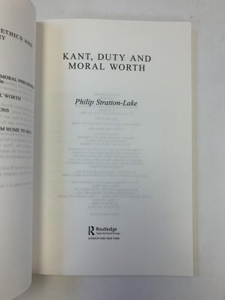 KANT, DUTY AND MORAL WORTH