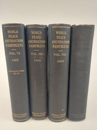 1364187 WORLD PEACE FOUNDATION PAMPHLETS VOLUME VI-IX [4 VOLUMES