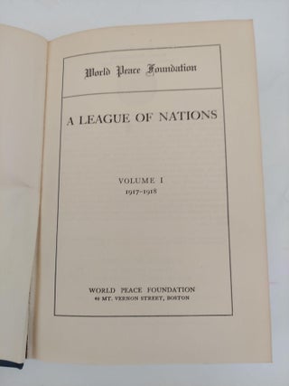 LEAGUE OF NATIONS VOLUME I-IV [4 VOLUMES]