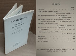1364317 ARTHURIANA : PROCEEDINGS OF THE ARTHURIAN SOCIETY, VOLUME I, JANUARY, 1928-JANUARY, 1929....