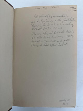 REPORT OF THE DEBATES AND PROCEEDINGS OF THE CONVENTION FOR THE REVISION OF THE CONSTITUTION OF THE STATE OF KENTUCKY. 1849.