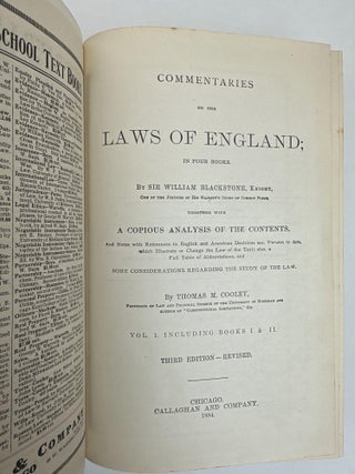 COMMENTARIES ON THE LAWS OF ENGLAND; IN FOUR BOOKS. [Four Books in Two Volumes, Complete]