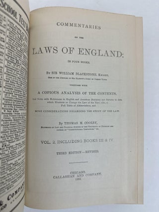 COMMENTARIES ON THE LAWS OF ENGLAND; IN FOUR BOOKS. [Four Books in Two Volumes, Complete]