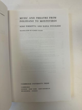 MUSIC AND THEATRE FROM POLIZIANO TO MONTEVERDI