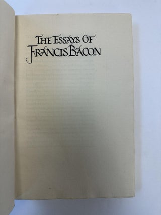 THE ESSAYS OF FRANCIS BACON