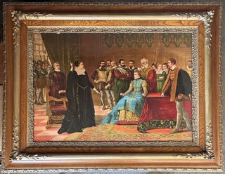 1365343 MARY, QUEEN OF SCOTS CONFRONTS ELIZABETH I [Lithograph